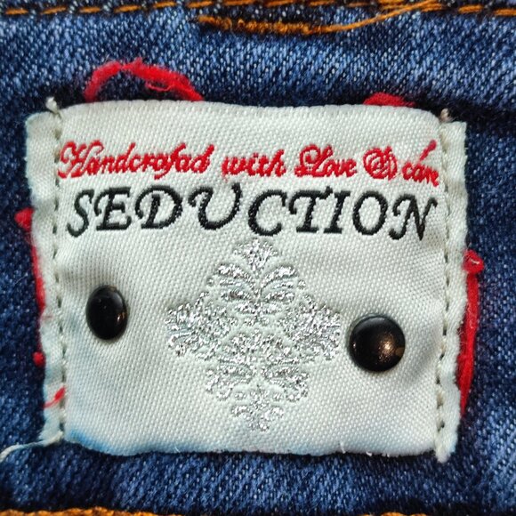 Seduction Victoria jeans straight leg blue women's size 0 / 33 - Picture 5 of 11